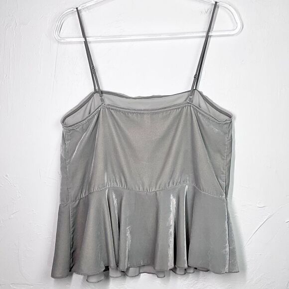 Free People Gray Velvet Easy Swing Peplum Camisole Medium - Picture 3 of 7